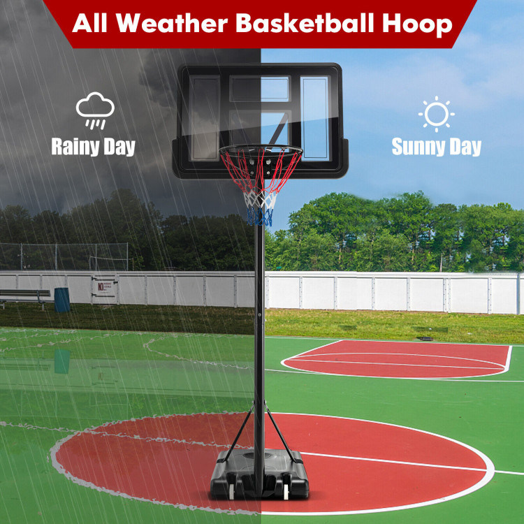 4.25-10 Feet Adjustable Basketball Hoop System with 44 Inch BackboardCostway Gallery View 3 of 10